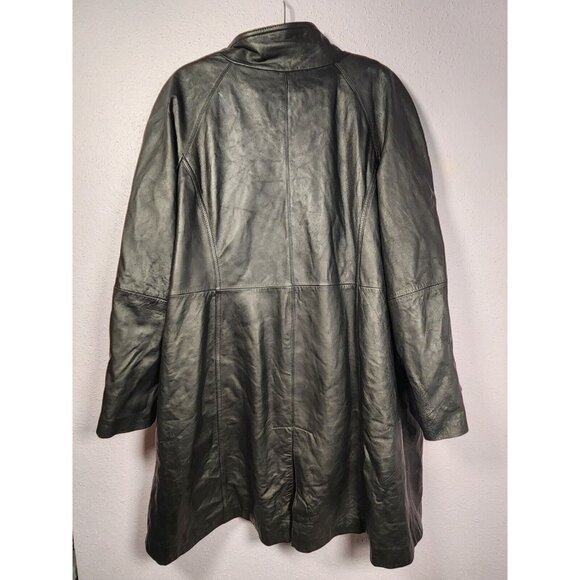 Centigrade Woman's Plus Leather Coat Butter Soft Zip Out Lining Black US/2X Gift - Picture 2 of 10